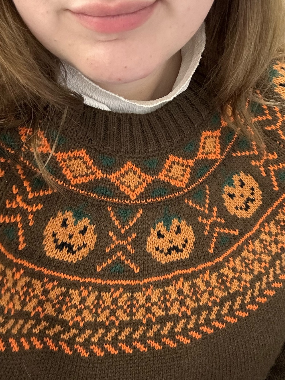Kiel James Patrick KJP Halloween Jack-O-Lantern Fair Isle Sweater - Picture 2 of 5